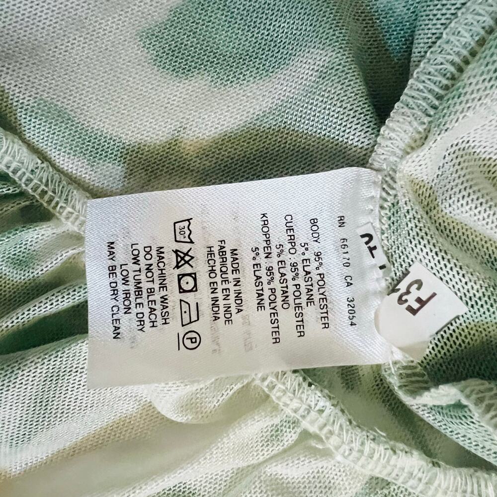 Anthropologie Mesh Floral Sleeveless Midi Dress One Size NWT Green Cream - Picture 6 of 9